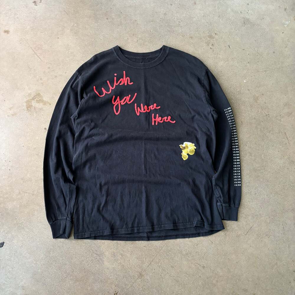 Travis Scott Astroworld Wish You Were Here Long Sleeve Tee Black